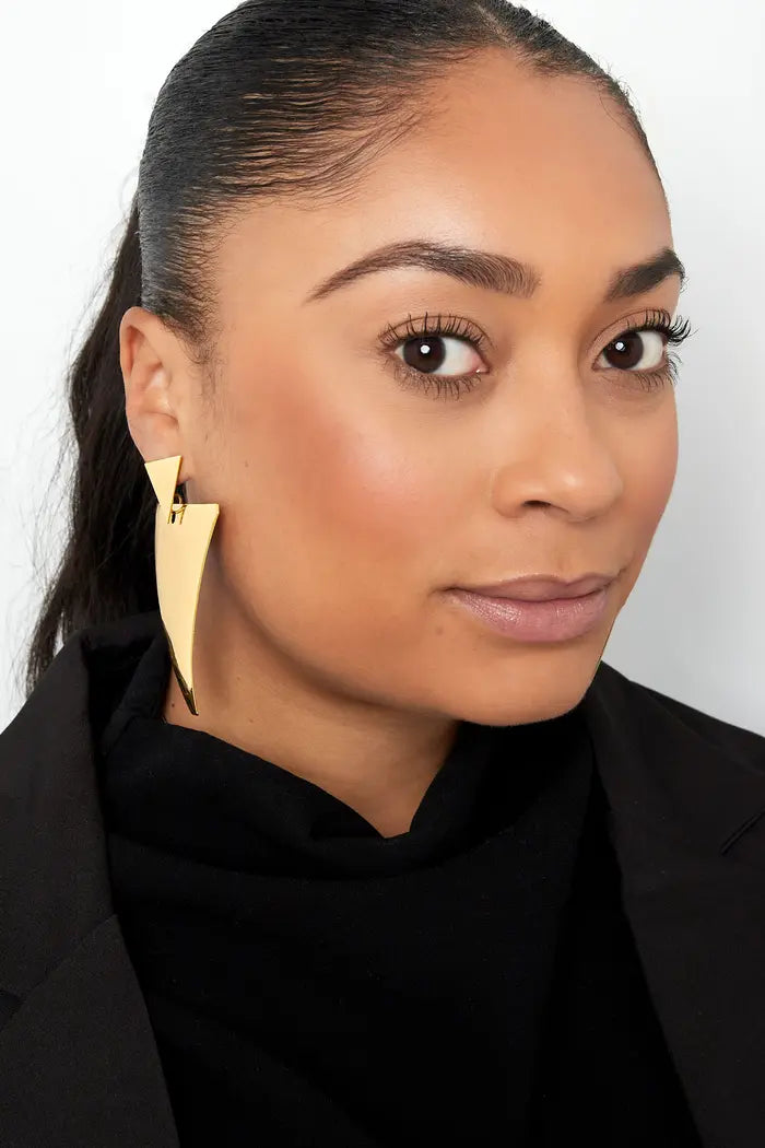Gold Triangle Earrings