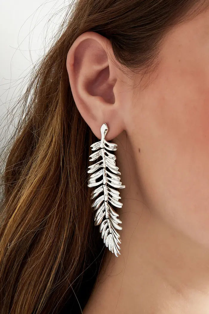 Gold Feather Earrings