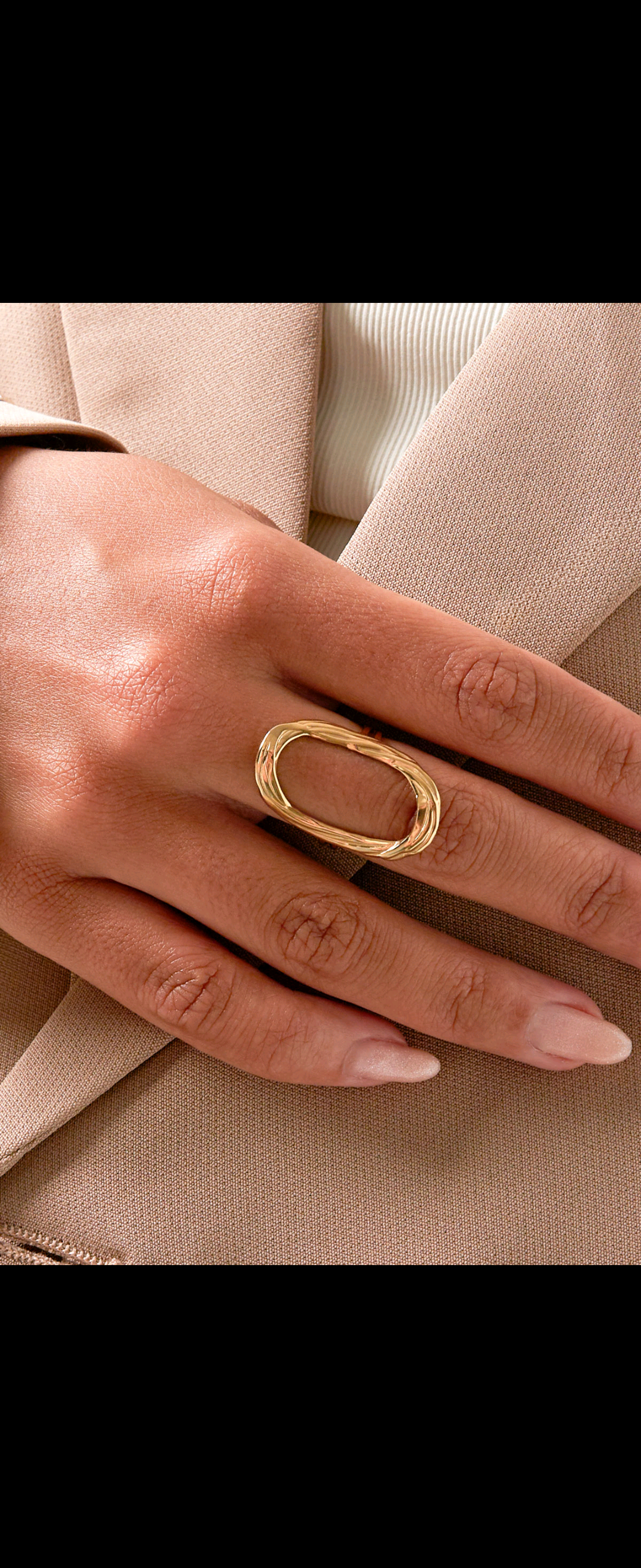 Open Gold Stainless Steel Ring