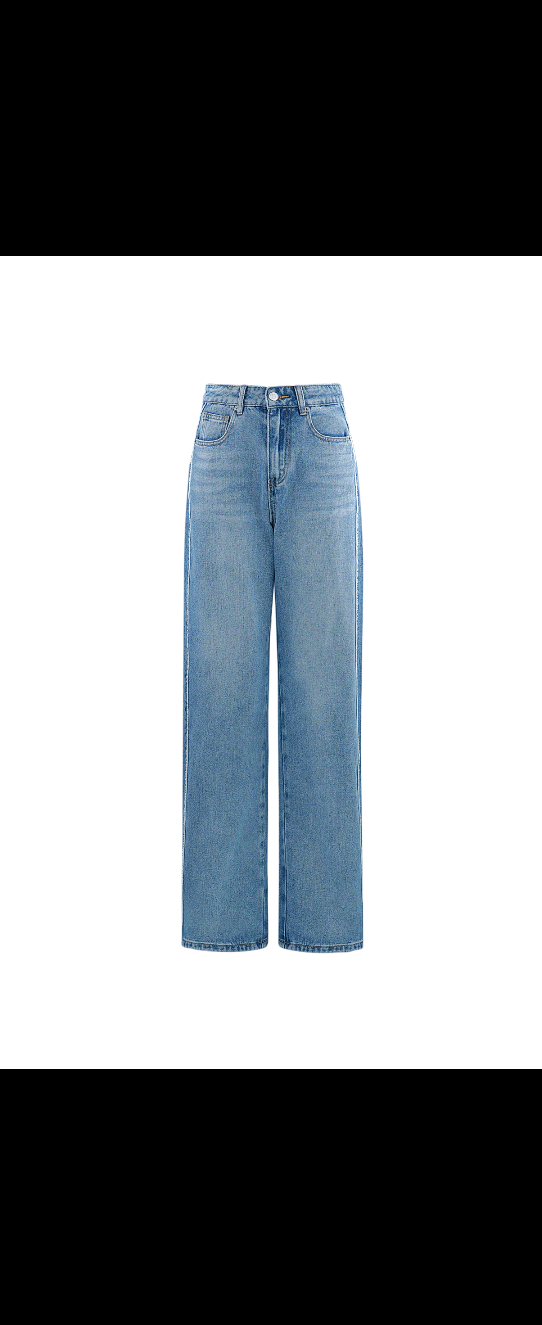 High Waist Denim Wideleg Pants