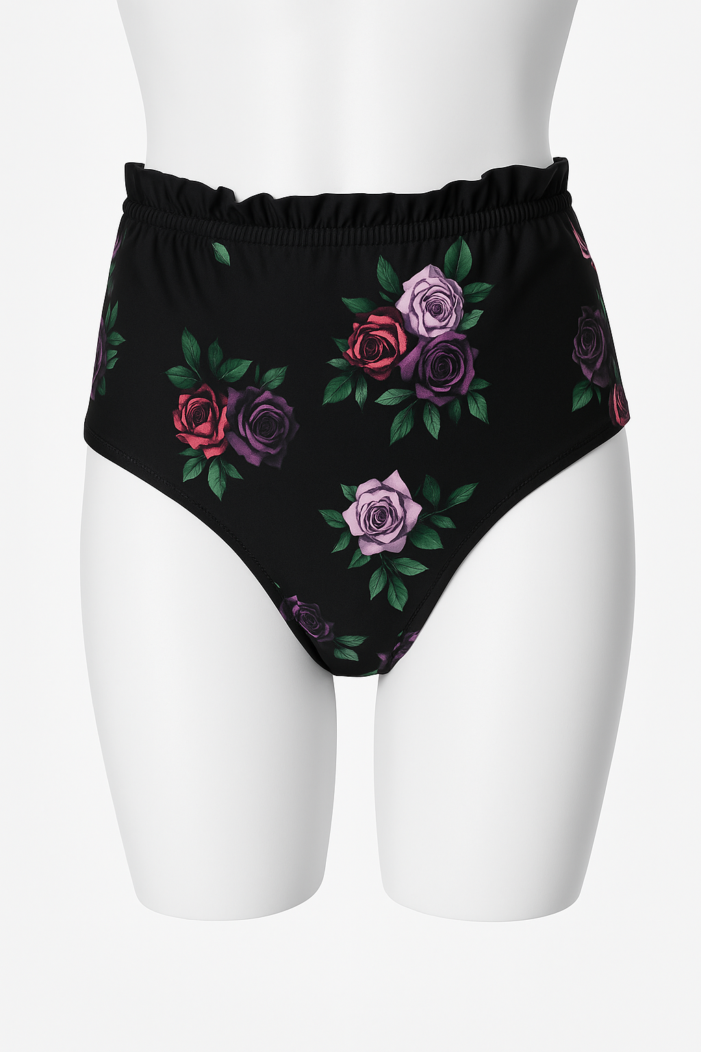 Black Floral Bikini Bottom