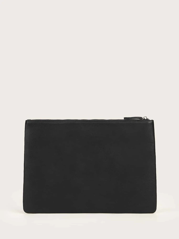 Black Chevron Oversize Clutch Bag