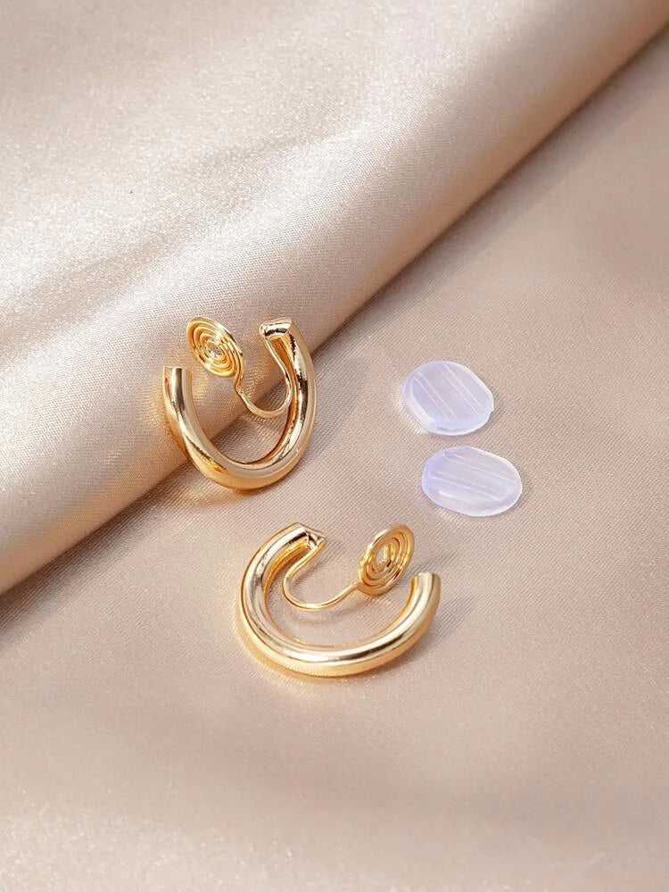 Gold Clip-on Hoop
