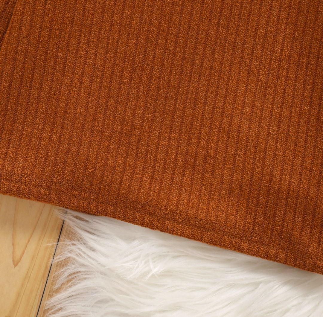 Girls' ribbed turtle neck sweater