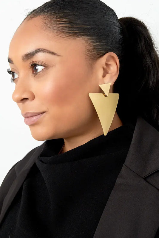 Gold Triangle Earrings