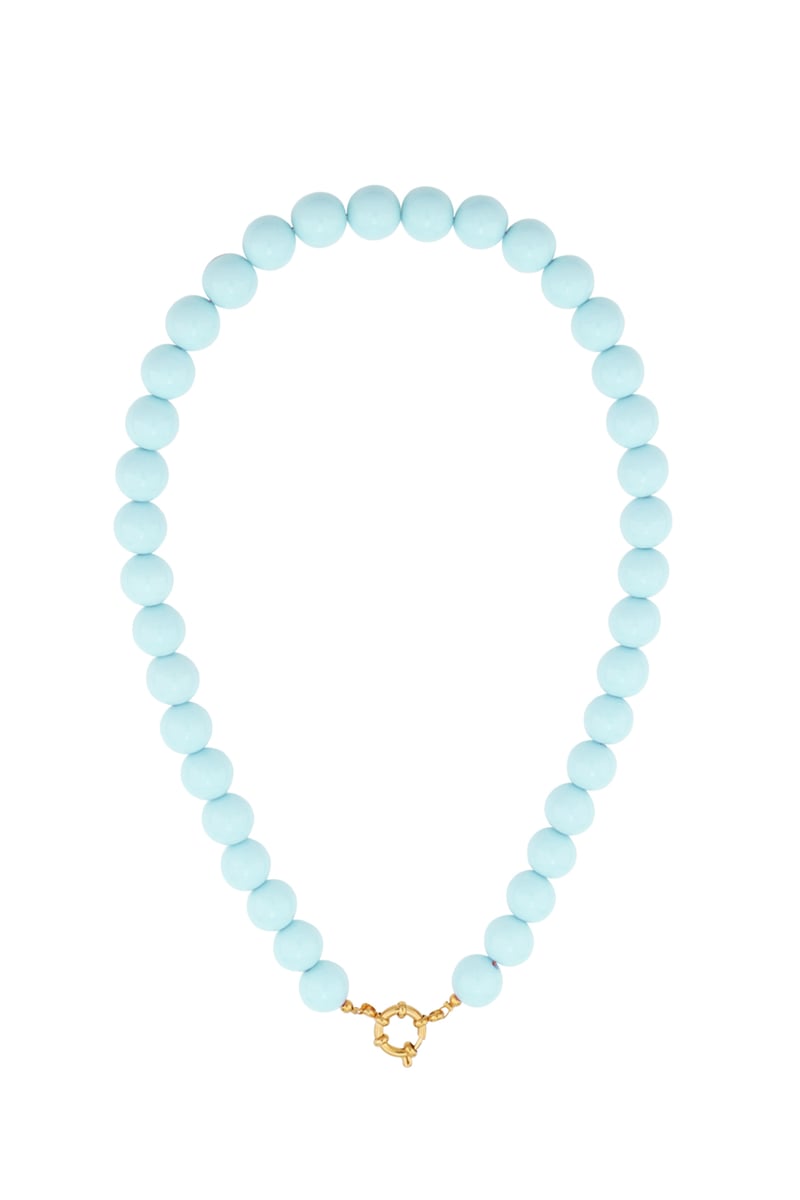 Colored small bead necklace-12mm