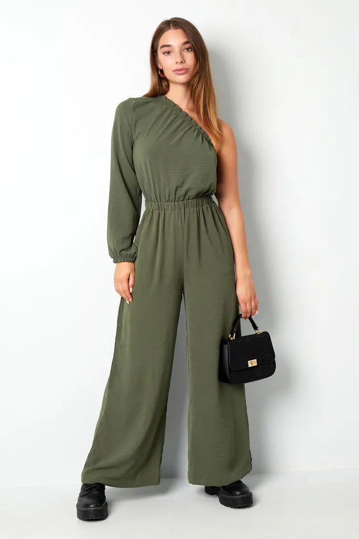 Olive Green Asymmetric Jumpsuit