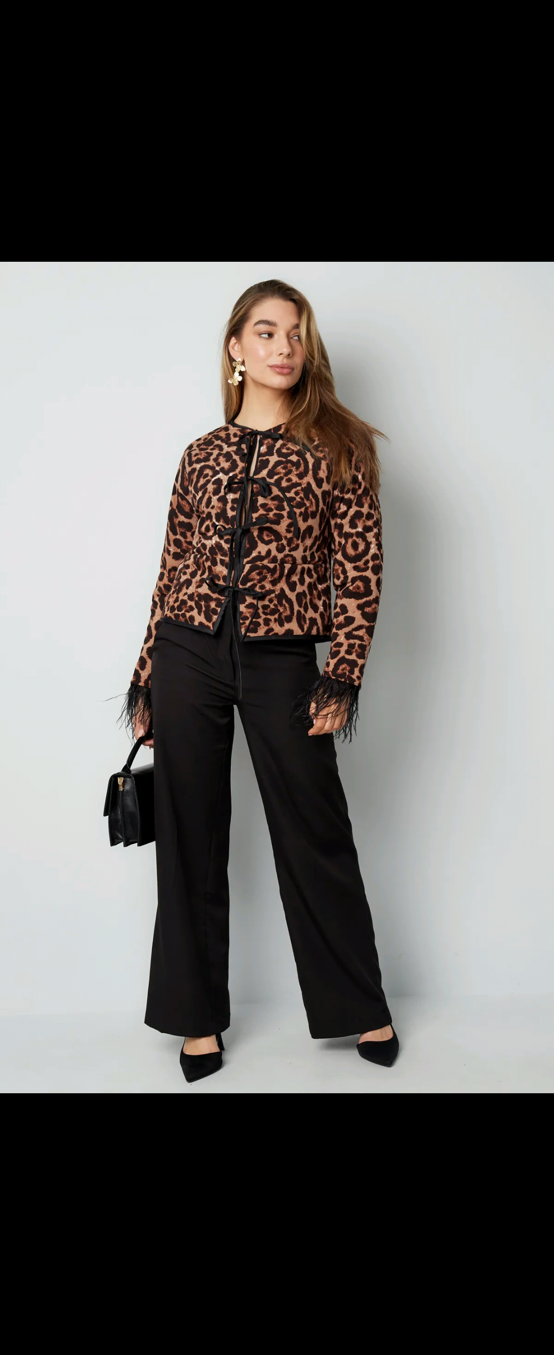 Leopard Print Fringe Detail Jacket