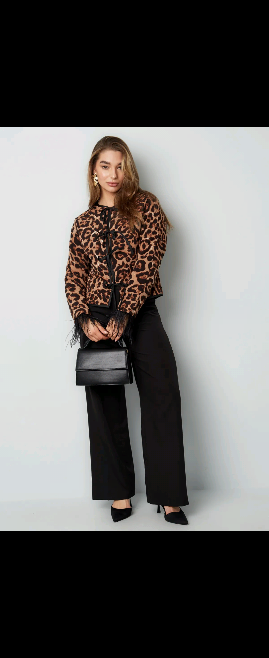 Leopard Print Fringe Detail Jacket