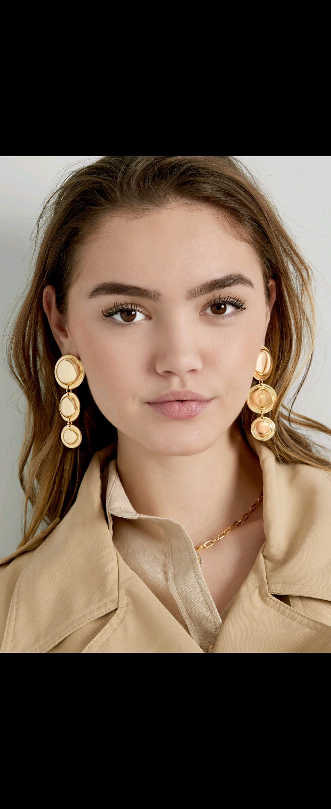 Gold Circle Drop Earring