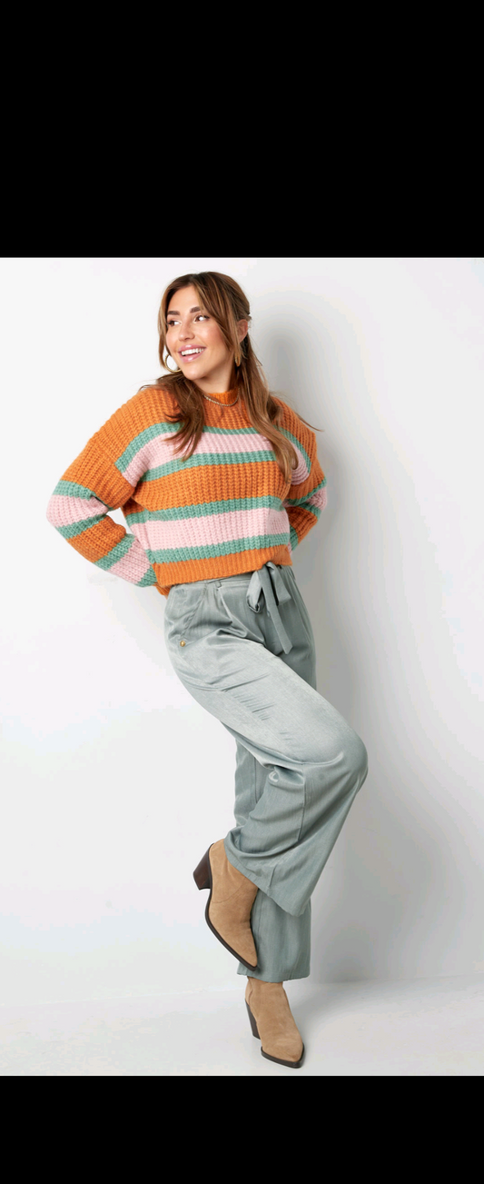 Knitted Color Block Sweater