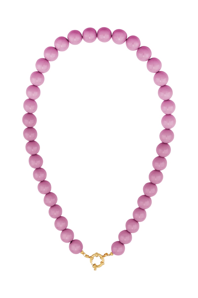 Colored small bead necklace-12mm