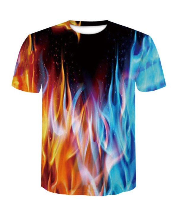 Men Fire Print Shirt