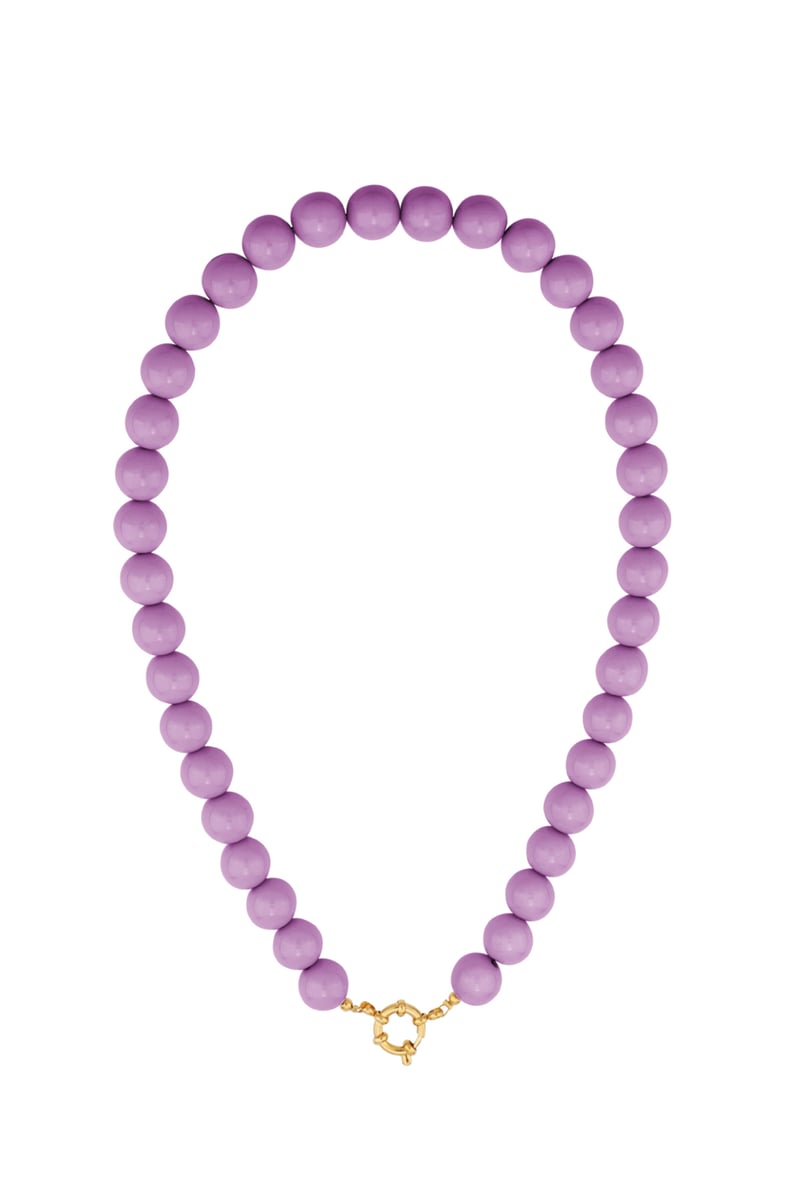 Colored small bead necklace-12mm