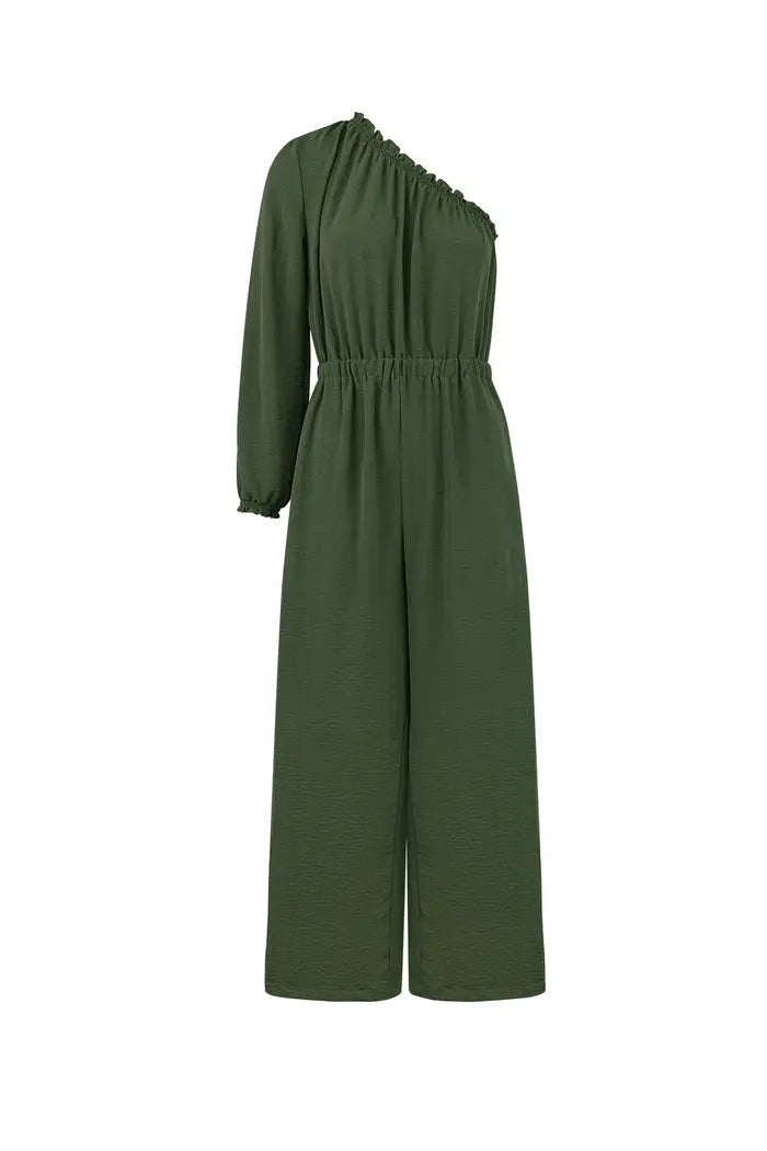 Olive Green Asymmetric Jumpsuit