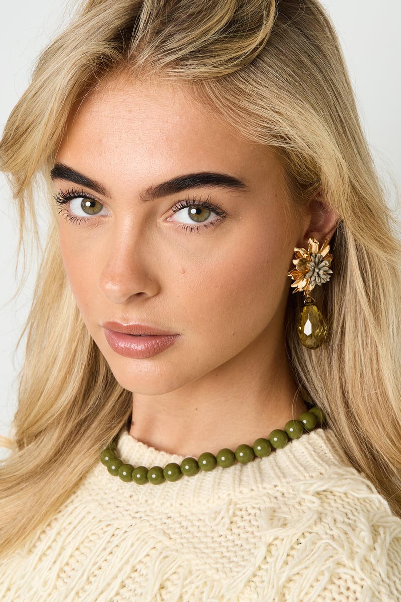 Colored small bead necklace-12mm