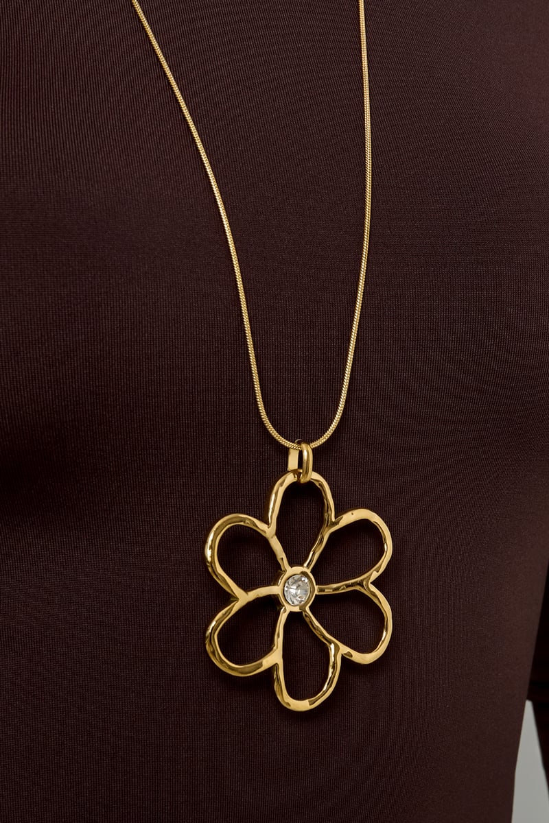 Stainless Steel Long Necklaces Flower Casual Daily Simple Series Women's jewelry