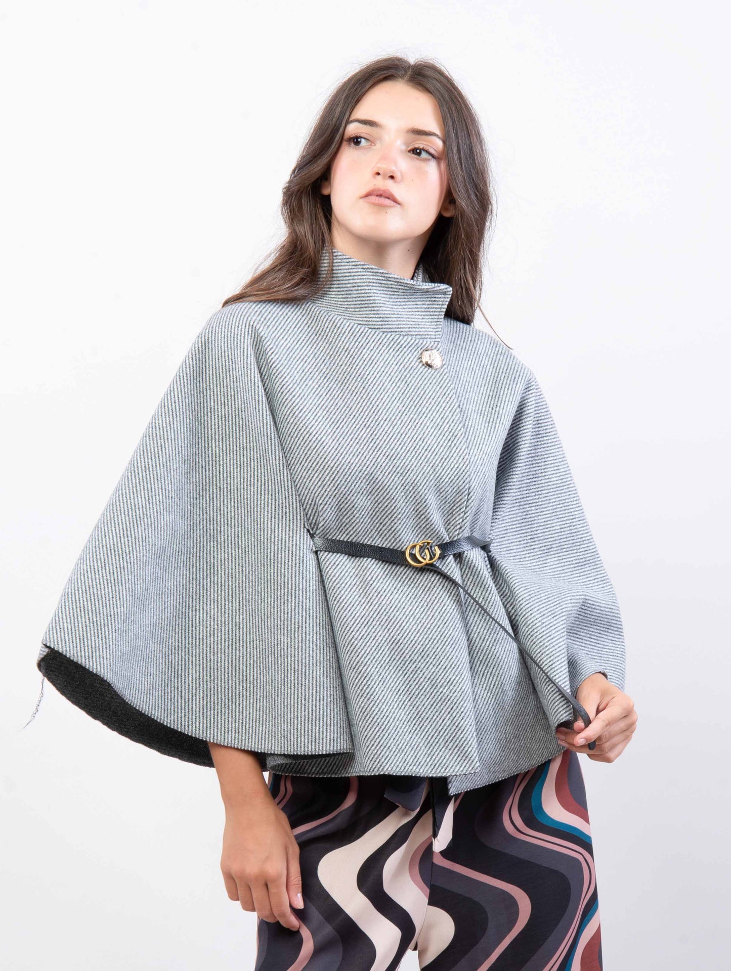 Striped Belted Pancho