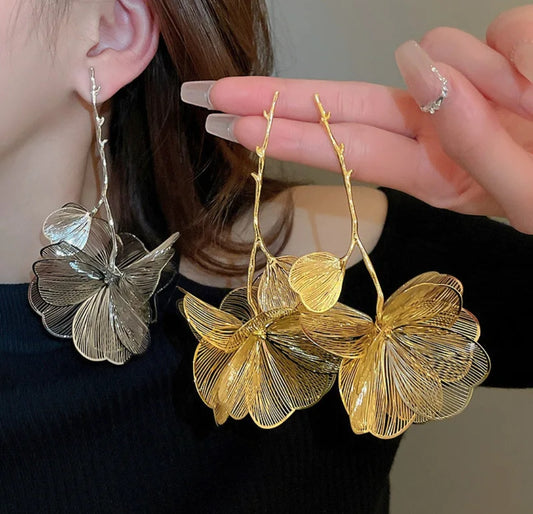 Long Stem Flower Earrings