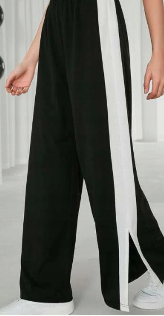 Split Hem Striped Side Trouser