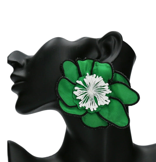 Green Oversized Flower Earring