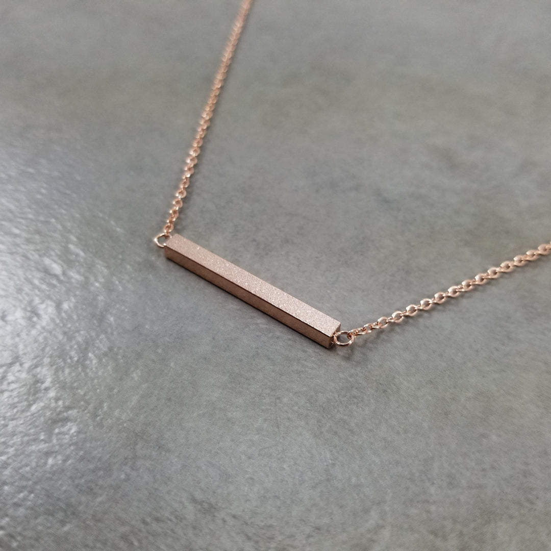 Rose Gold Stainless Steel Bar Chain