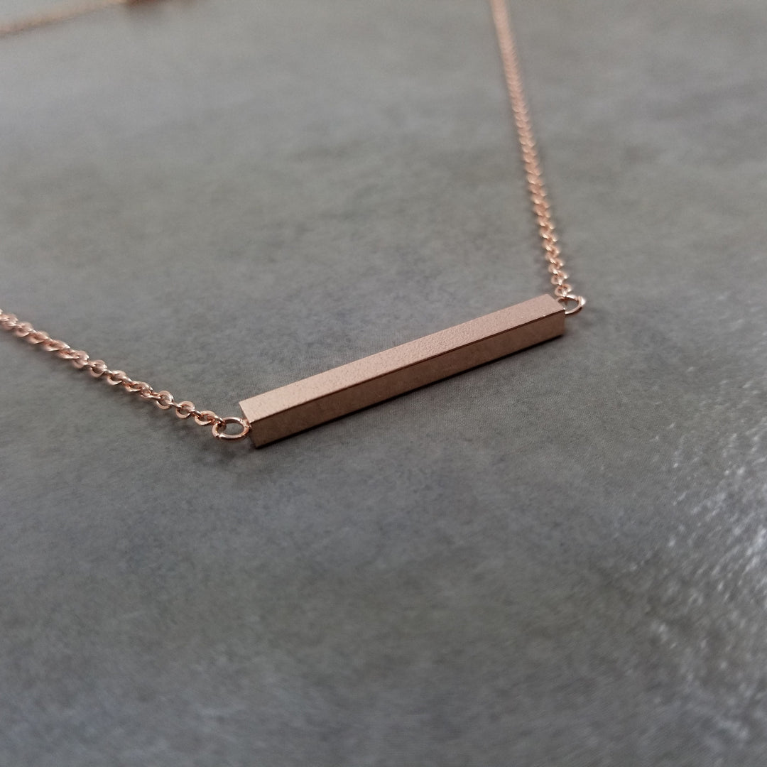 Rose Gold Stainless Steel Bar Chain