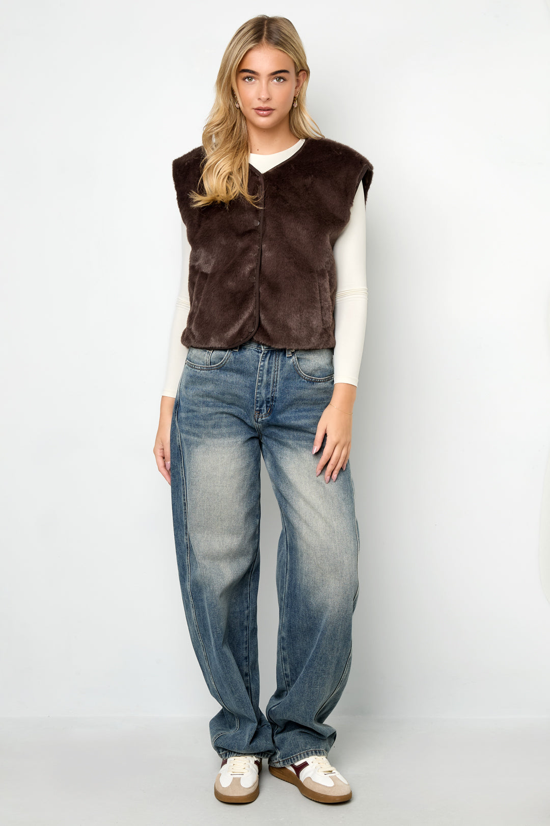 Polyester fiber (polyester) Vests Solid color Fall/Winter  Clothes