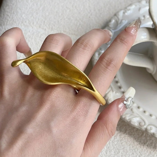 Gold Leaf Statement Piece Ring