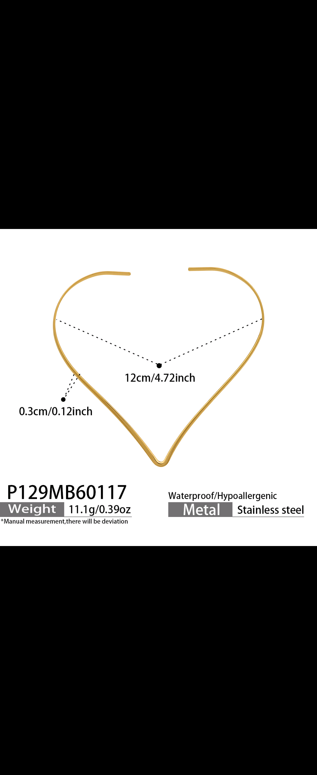 Minimalist Gold Plated Curve Necklace