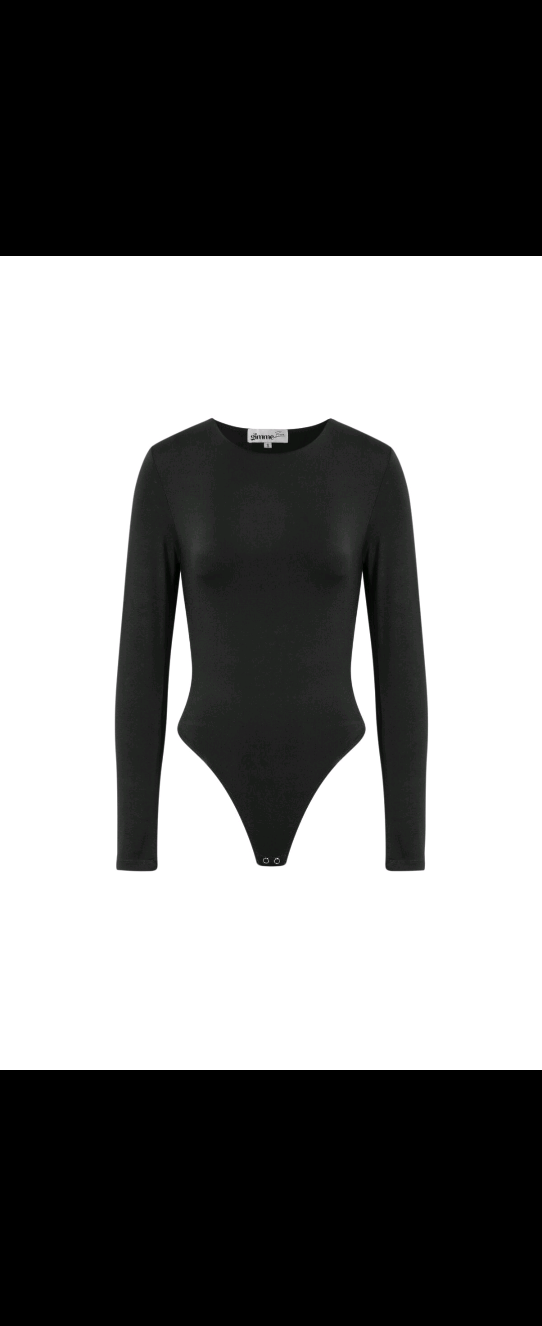 Black Formfitting Stretch Bodysuit
