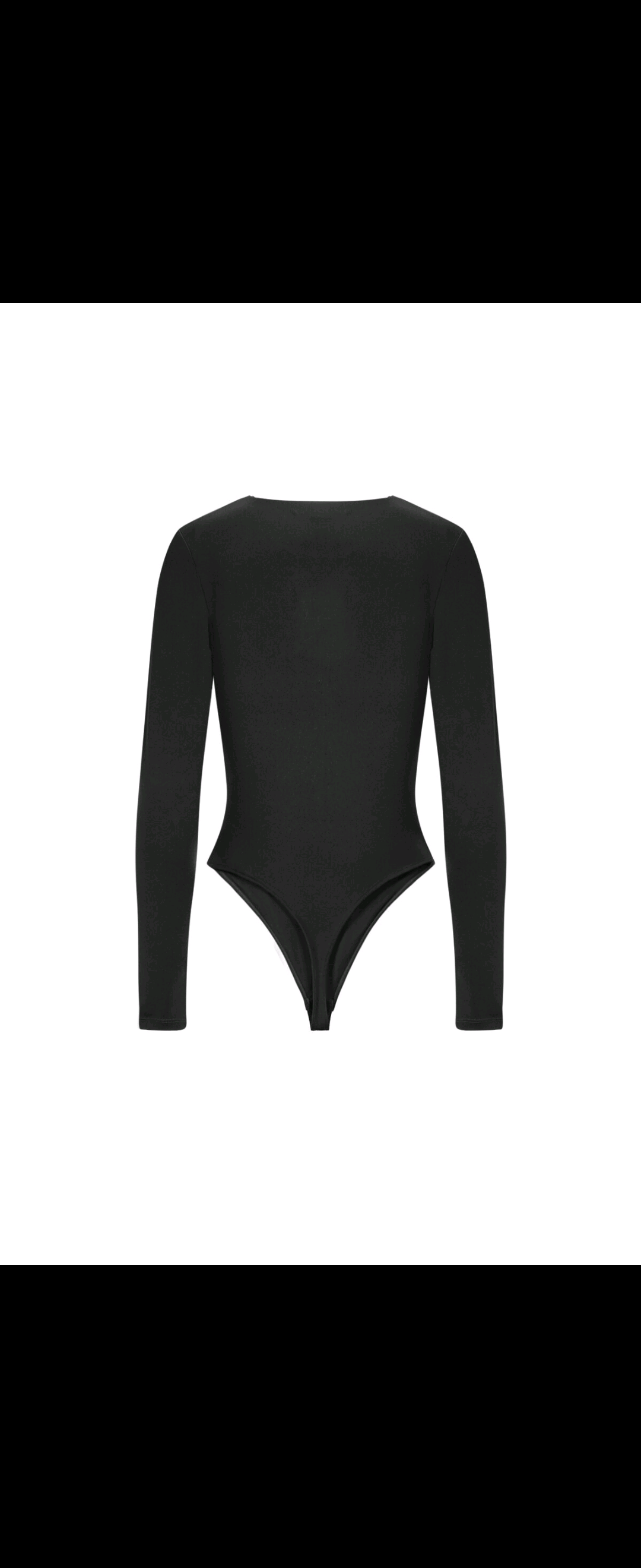 Black Formfitting Stretch Bodysuit