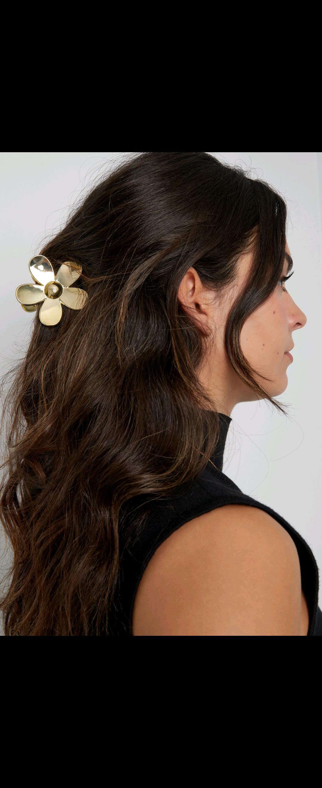 Gold Flower Claw Clip