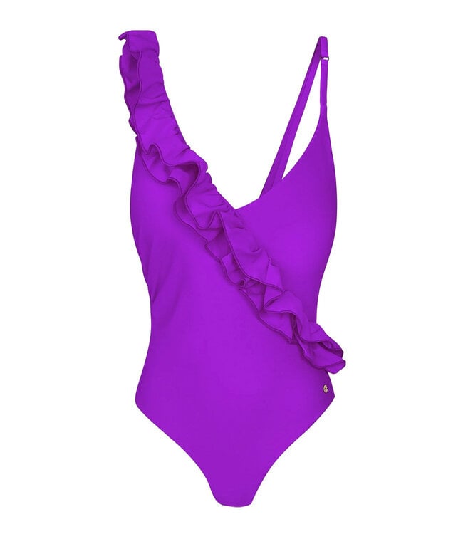 Purple Ruffle Swimsuit