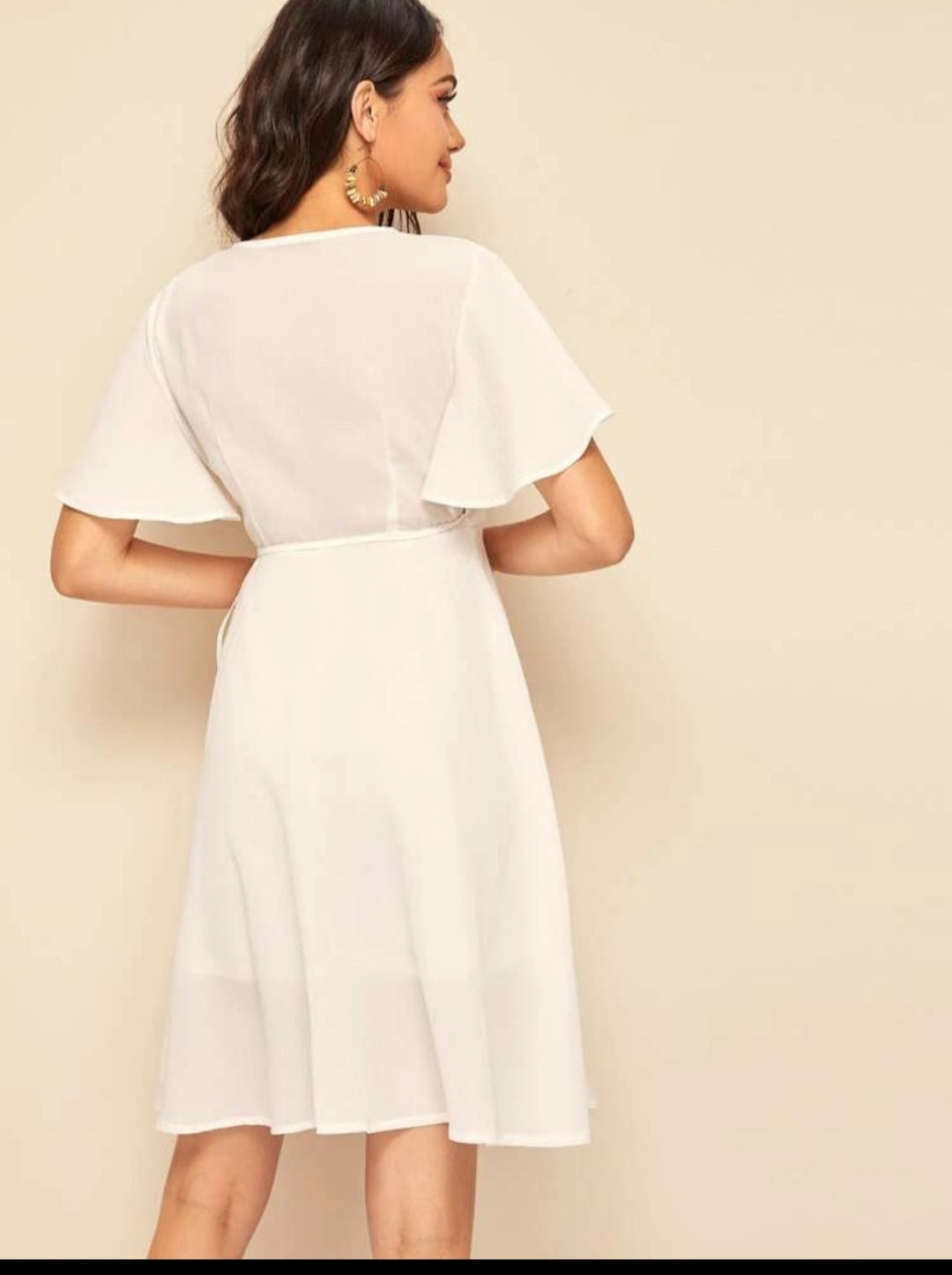 White Chiffon Wrap Dress