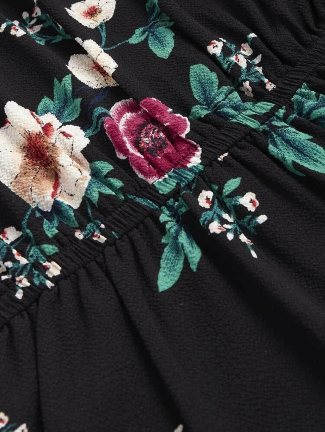 Plus size Black floral dress