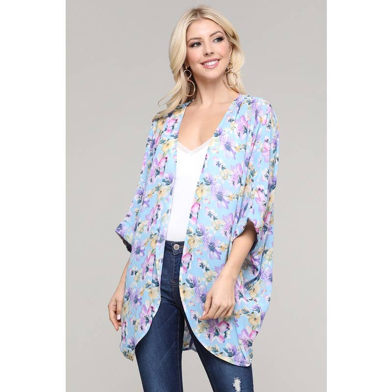 Floral chiffon cardigan