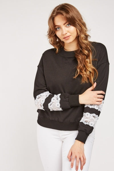 Lace Sleeve Lightweight Sweater